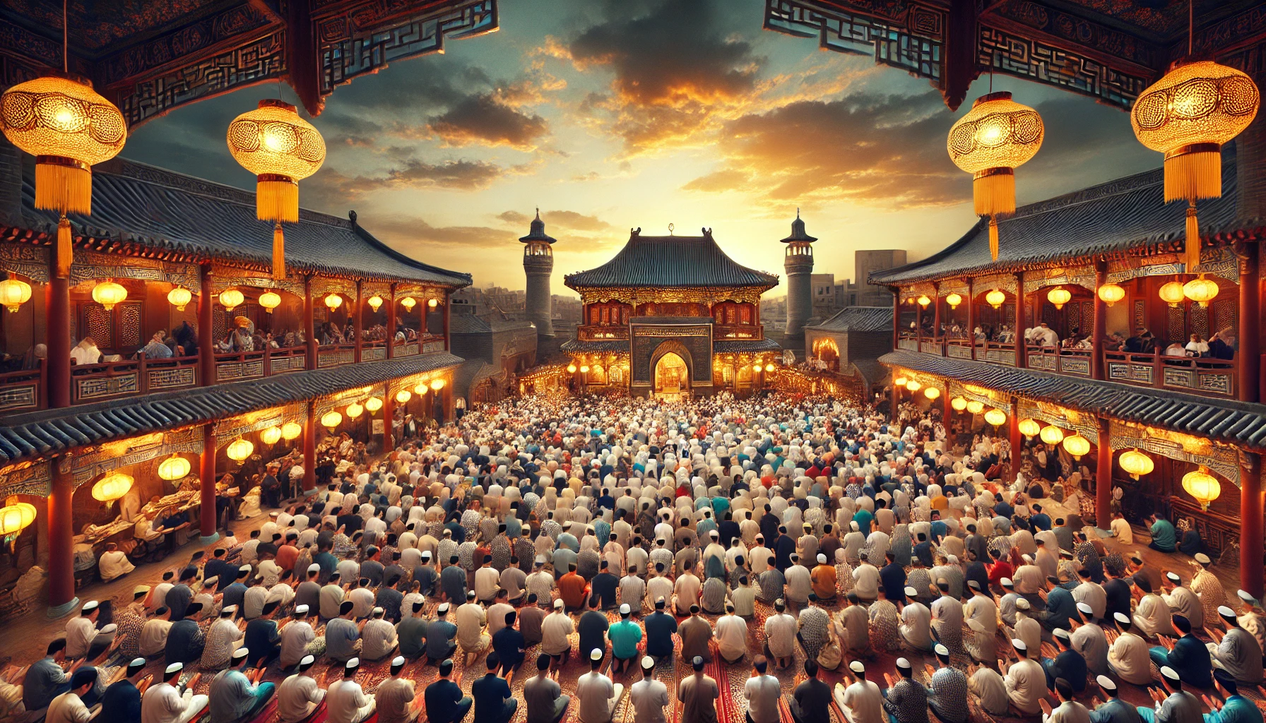 المجتمع المسلم في الصين يحتفل برمضان بتجمعات قياسية